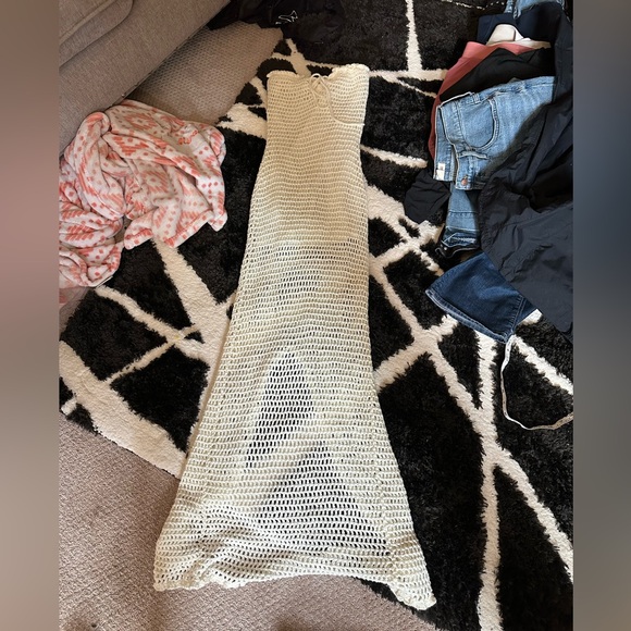 Tiger mist Braxton dress strapless crochet boho vacation beach size XS - Picture 10 of 11